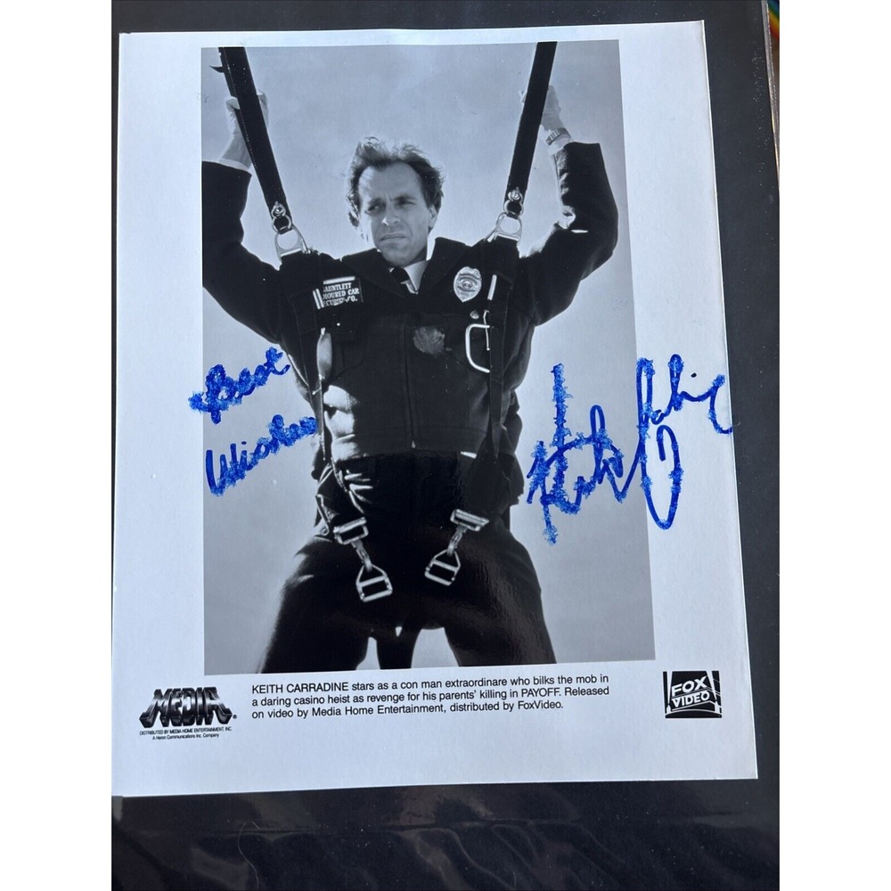 DAVID CARRADINE " Payoff" Signed 8x10 Photo‎